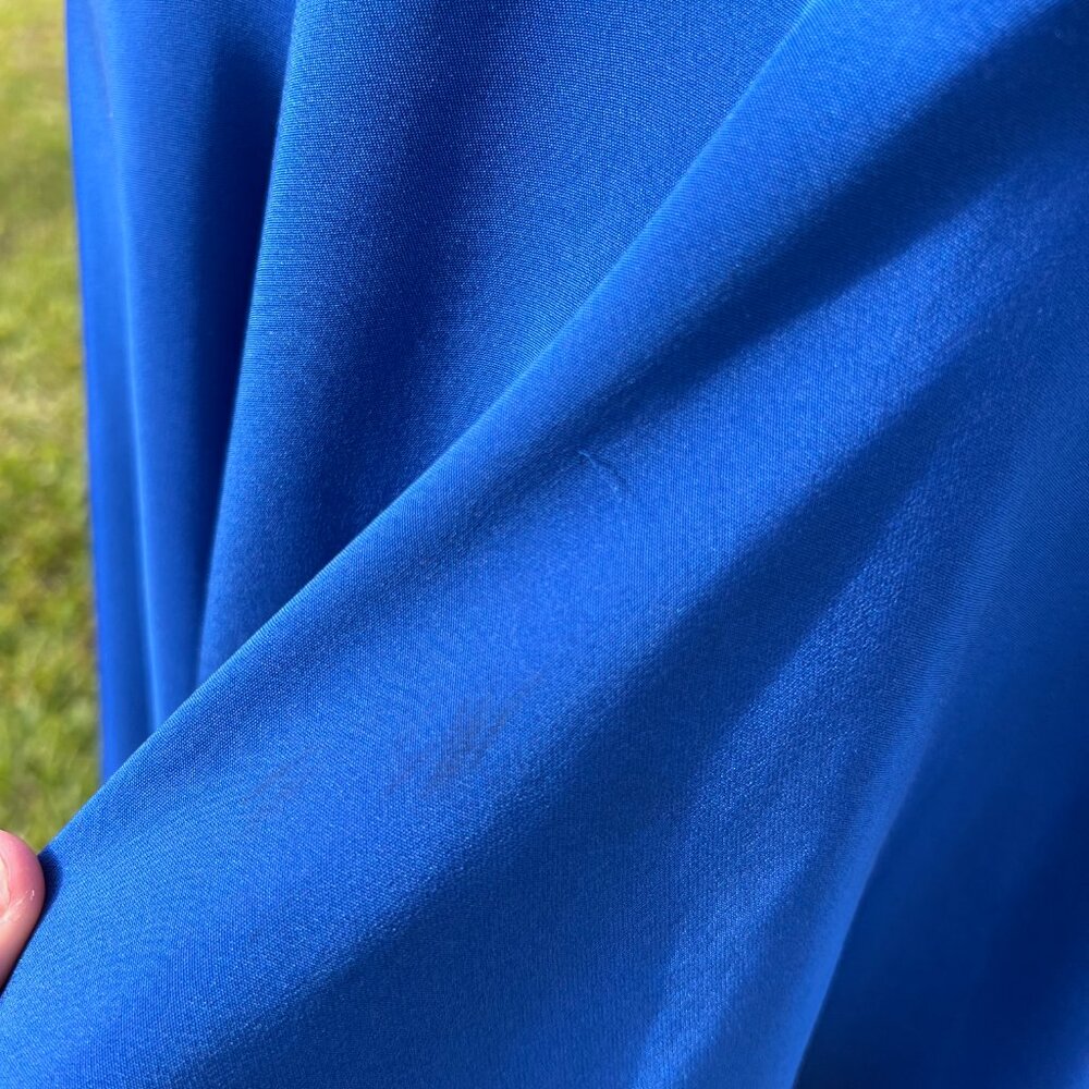 Carolina Herrara Vintage Cobalt Blue Drop Waist Flounce Dress sz 10 - Picture 9 of 11